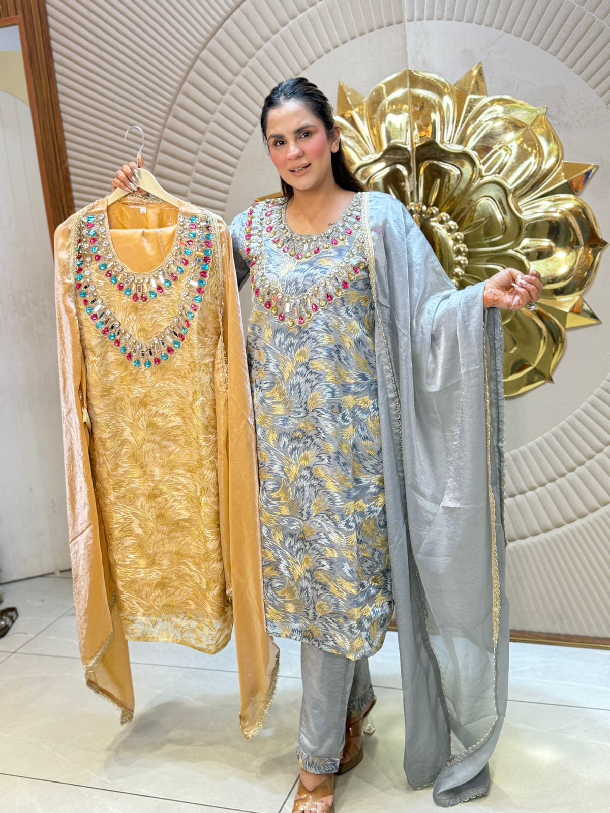 Beautiful Suit With Stone Work PC2885