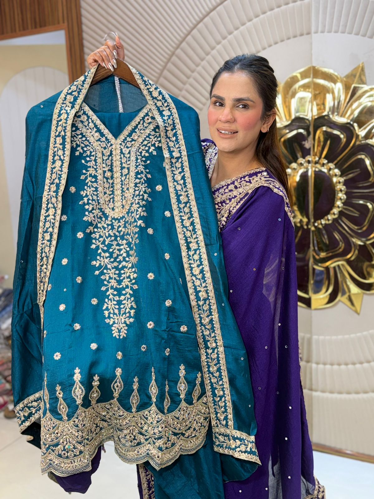 Beautiful Party Wear Suit With Potli PC2886
