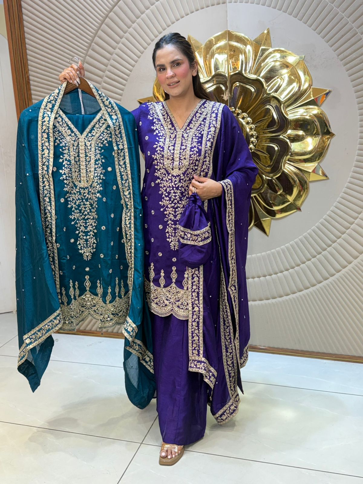 Beautiful Party Wear Suit With Potli PC2886