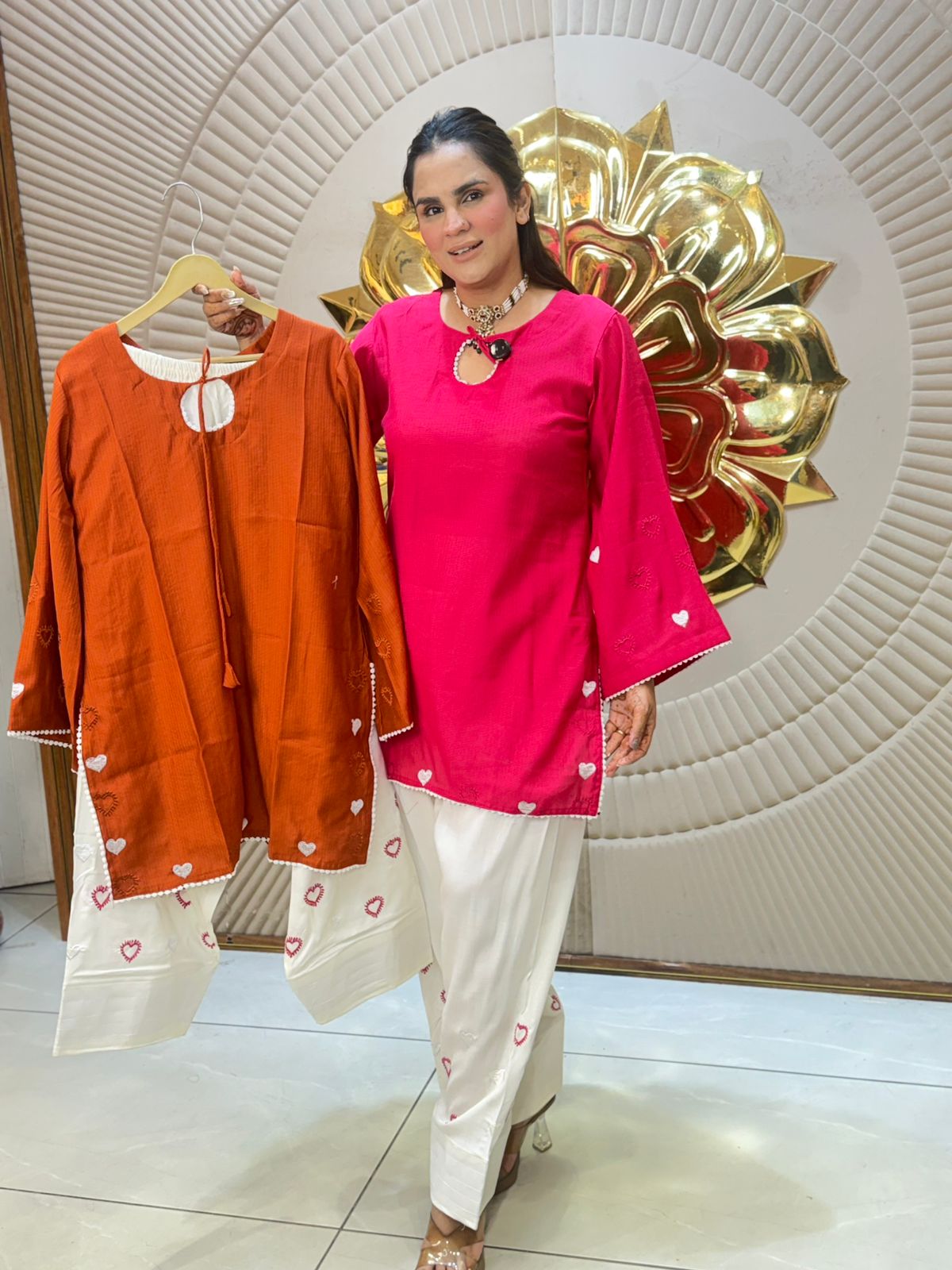 Stunning Suit With Heart Work 2893