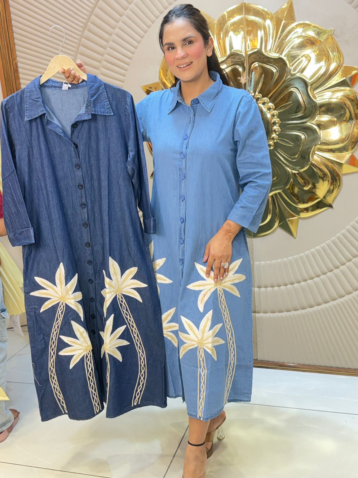 Beautiful Long Denim Dress PC2895