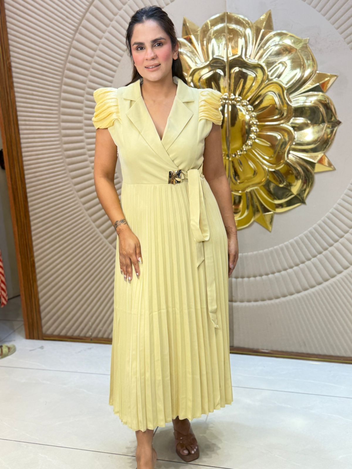 Beautiful Long Pleated Dress PC2897