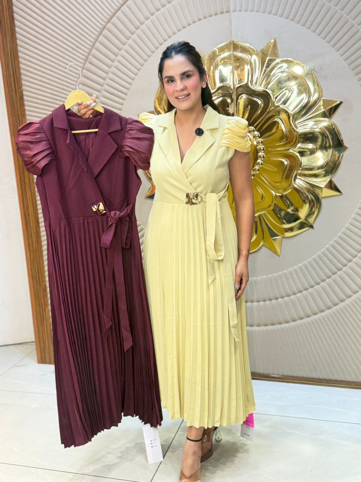 Beautiful Long Pleated Dress PC2897