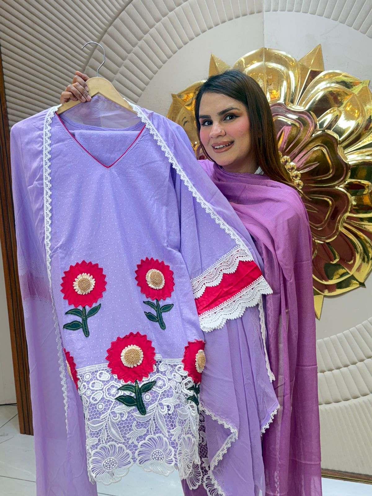 Stunning Flower Work Suit PC2911