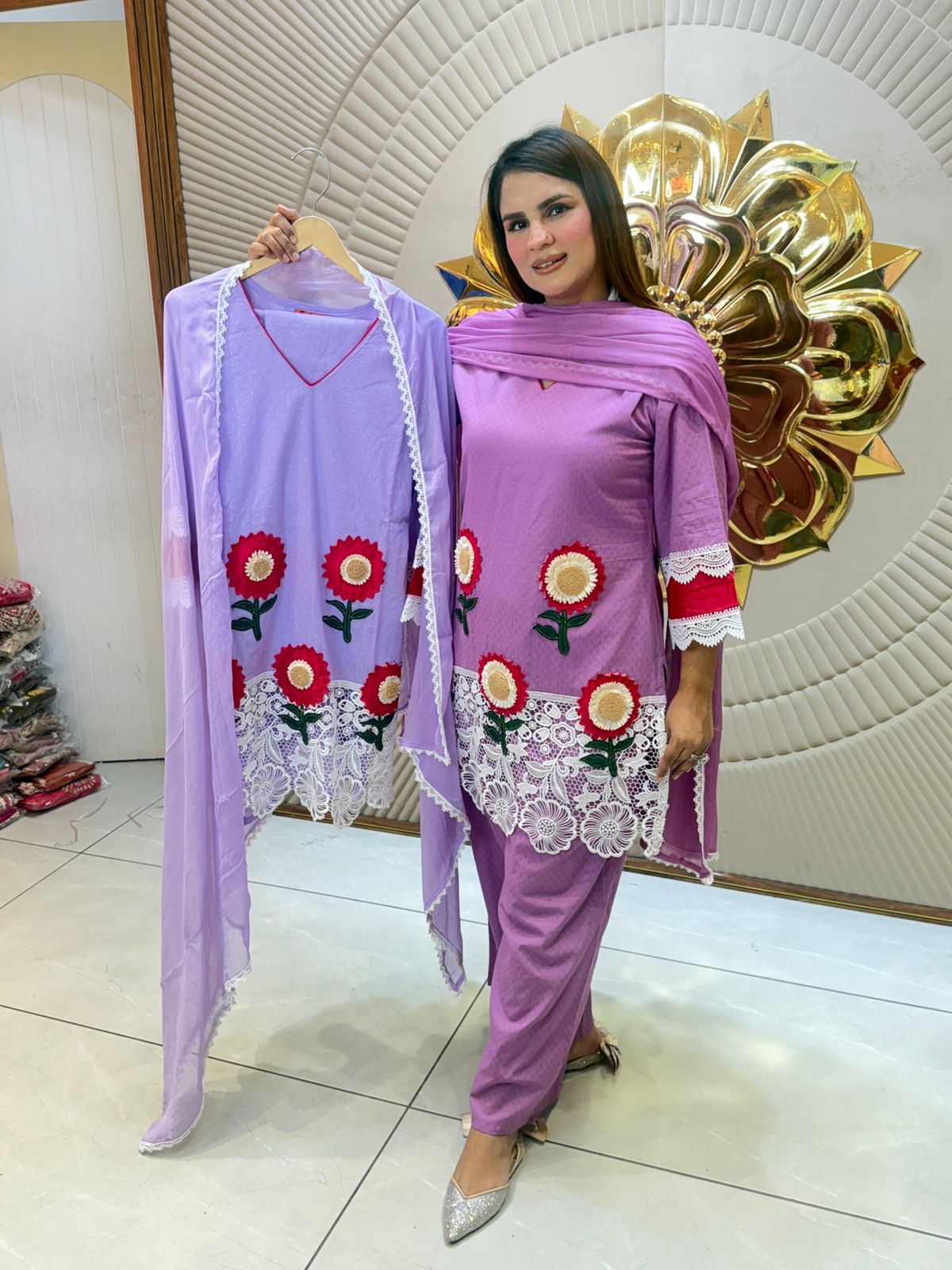 Stunning Flower Work Suit PC2911