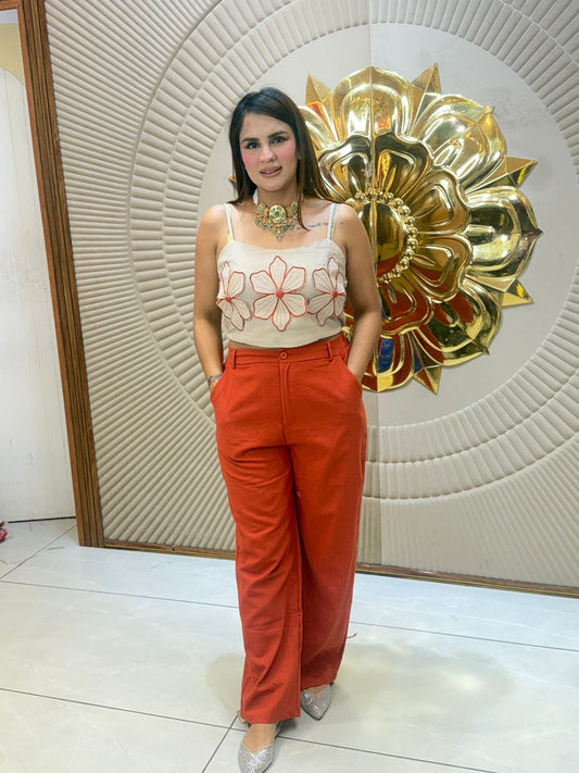 Beautiful 3D Flower Top With Pant PC2914