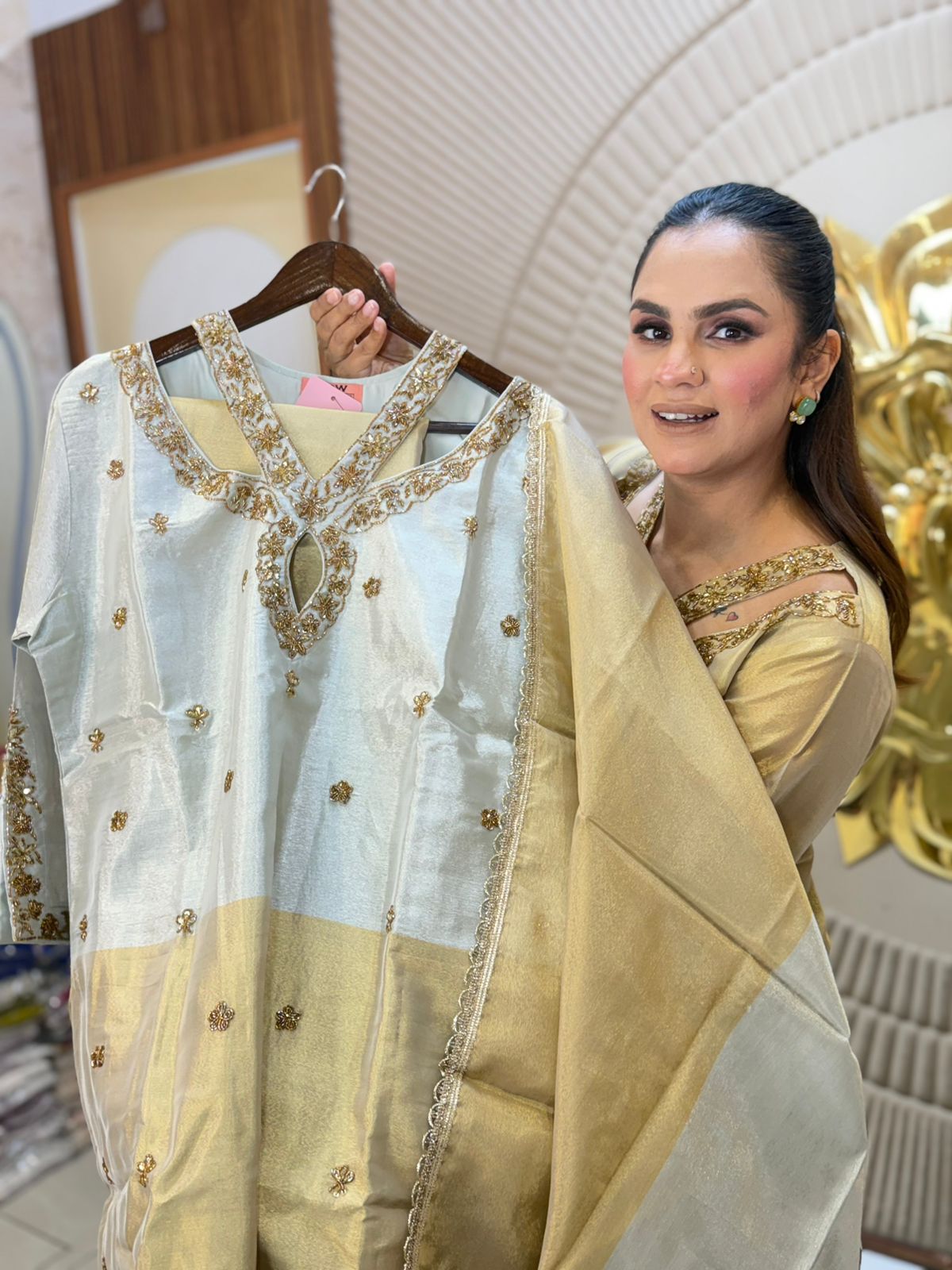 Beautiful Suit With Cut Work PC2922