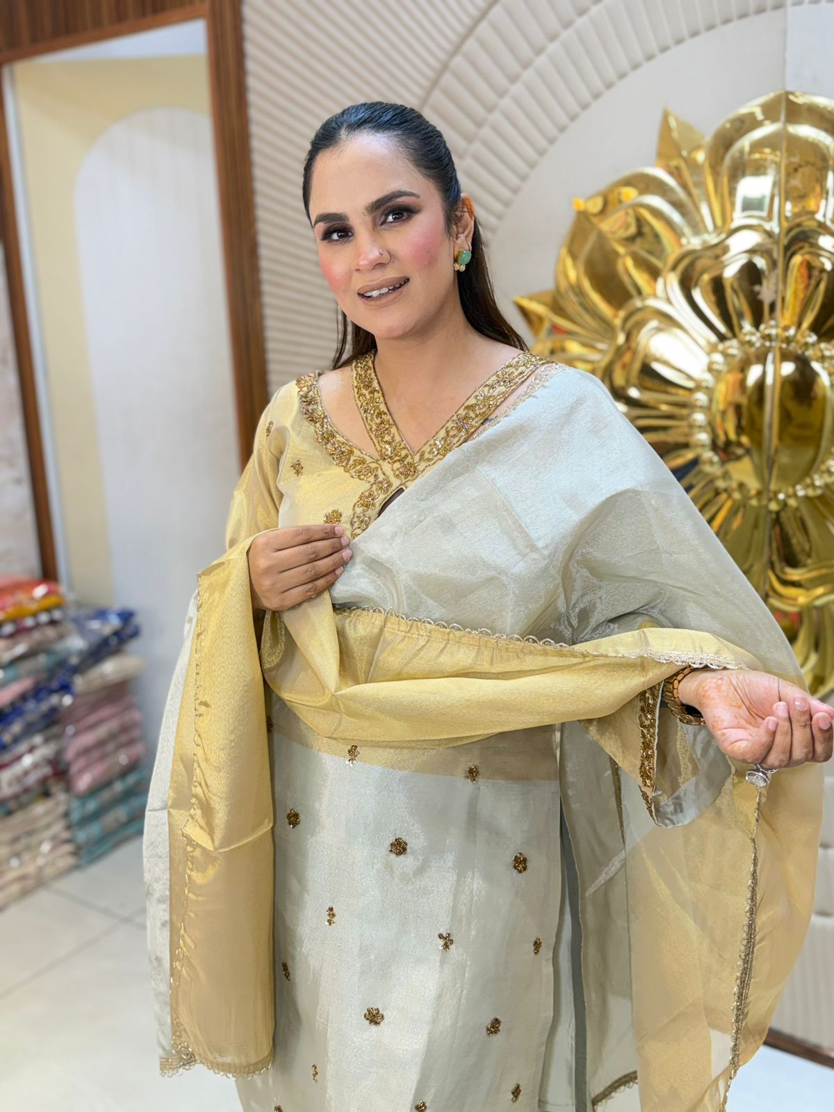 Beautiful Suit With Cut Work PC2922