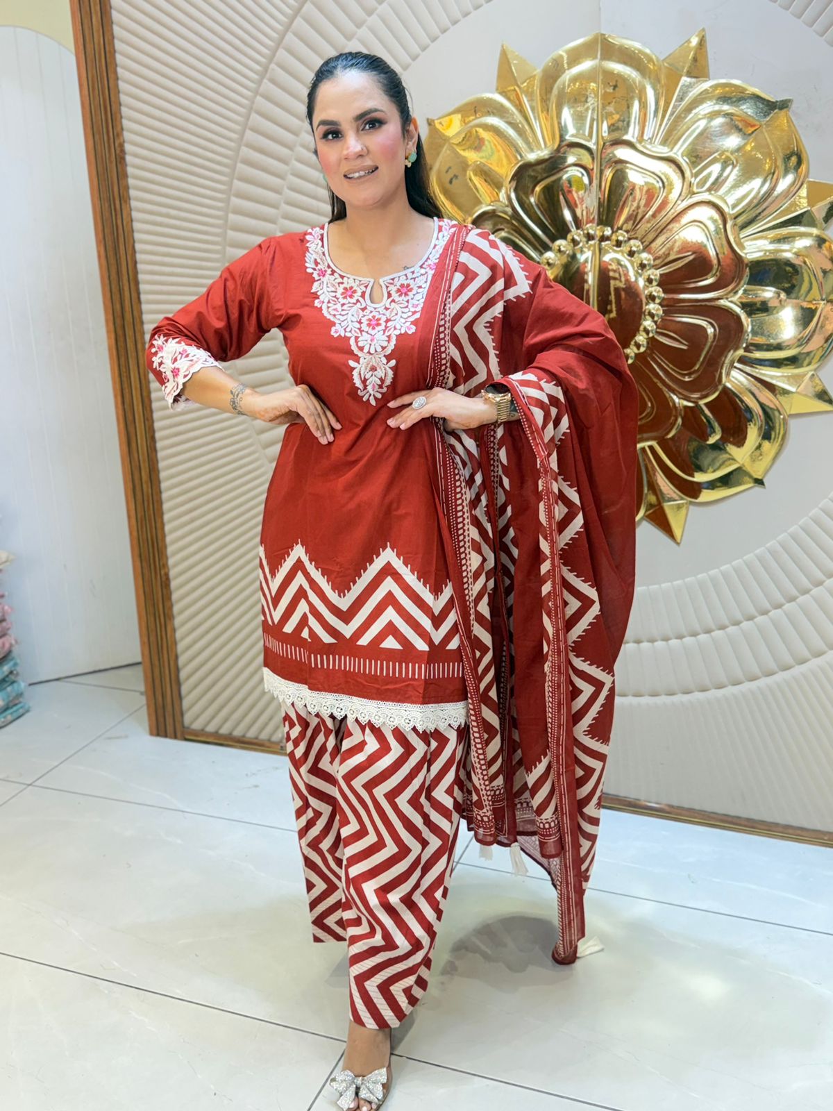 Stunning Suit With Embroidery Work PC2930