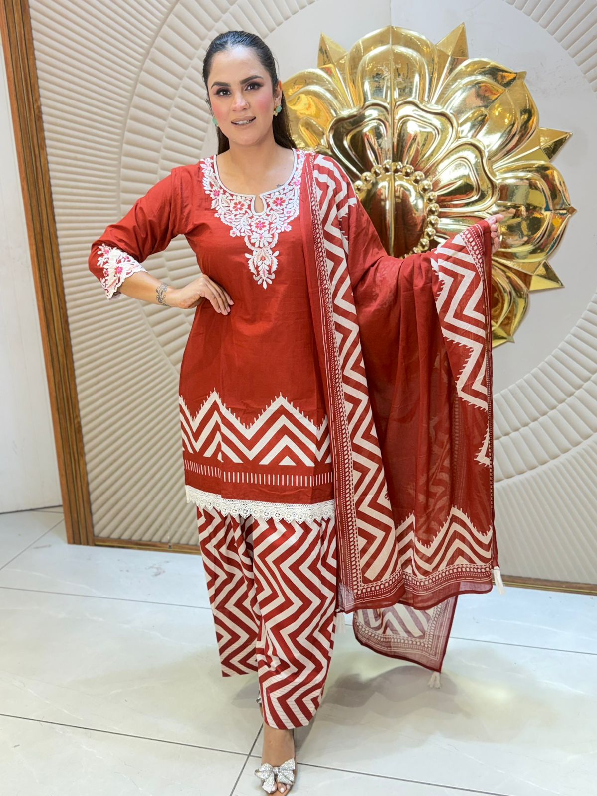 Stunning Suit With Embroidery Work PC2930