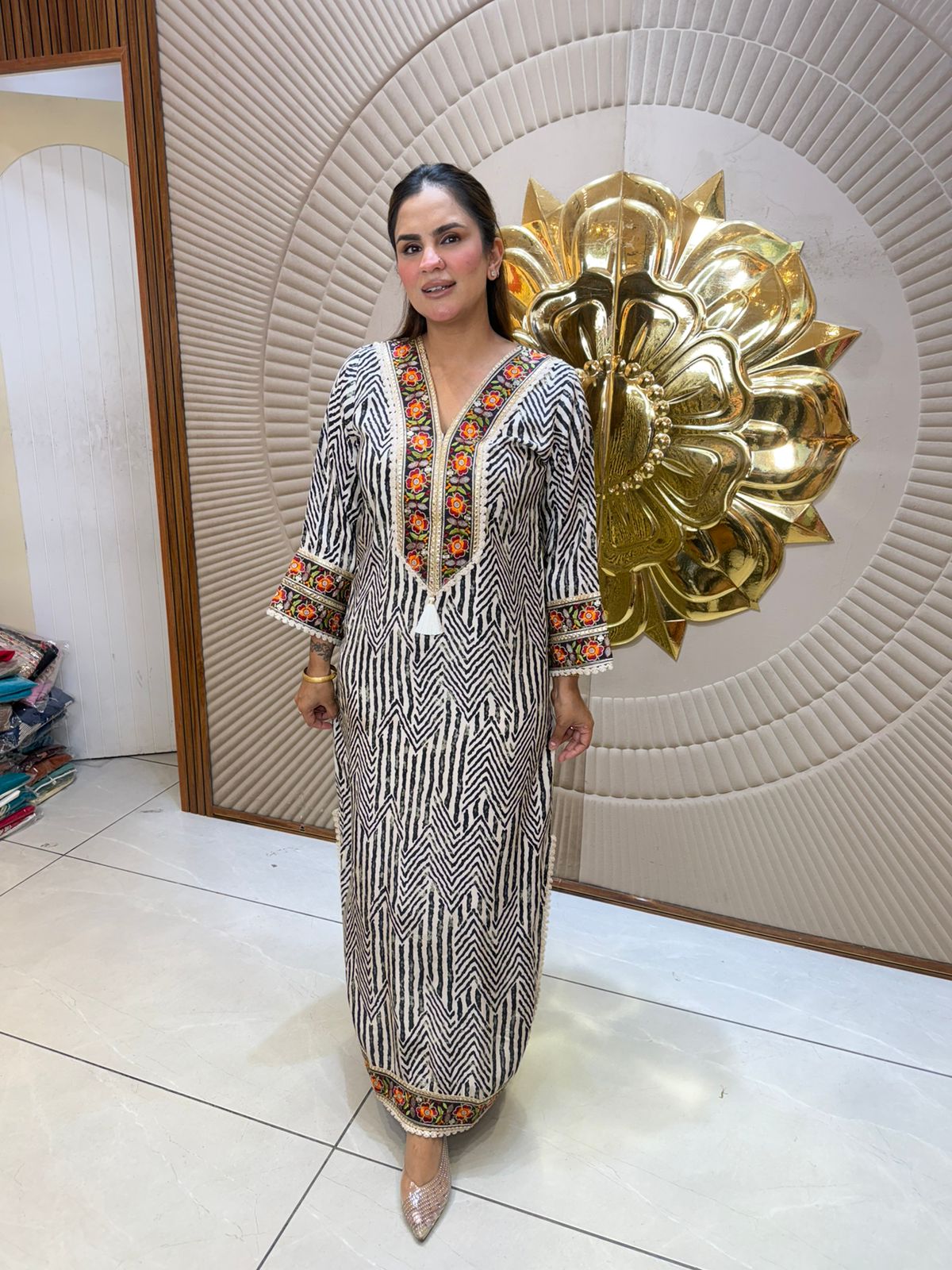 Stunning Pattern Print Indo Western Dress PC3045