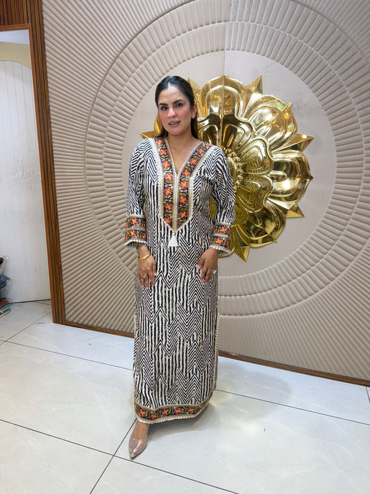 Stunning Pattern Print Indo Western Dress PC3045