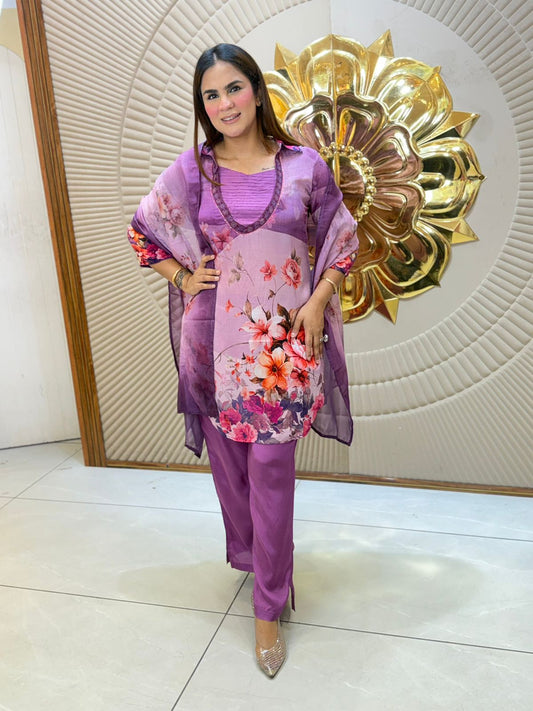 Beautiful Flower Print Suit PC3066