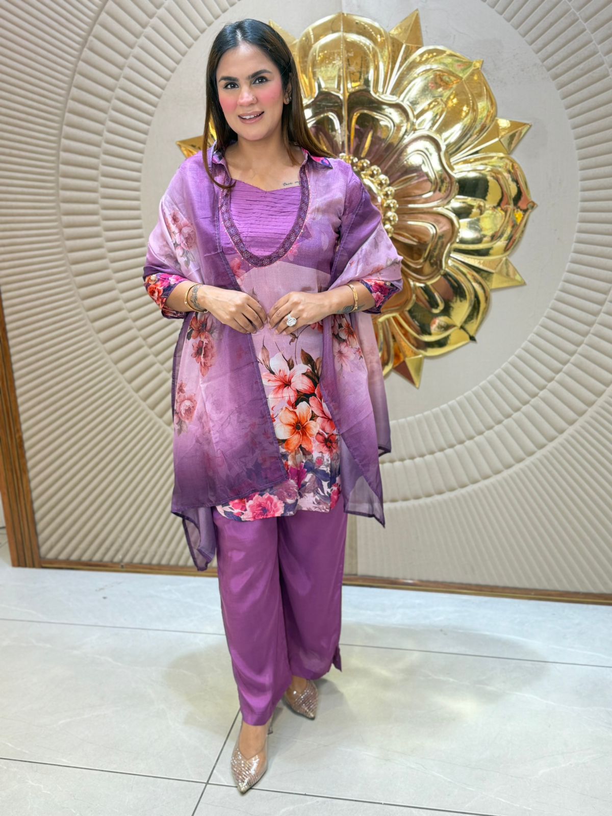 Beautiful Flower Print Suit PC3066