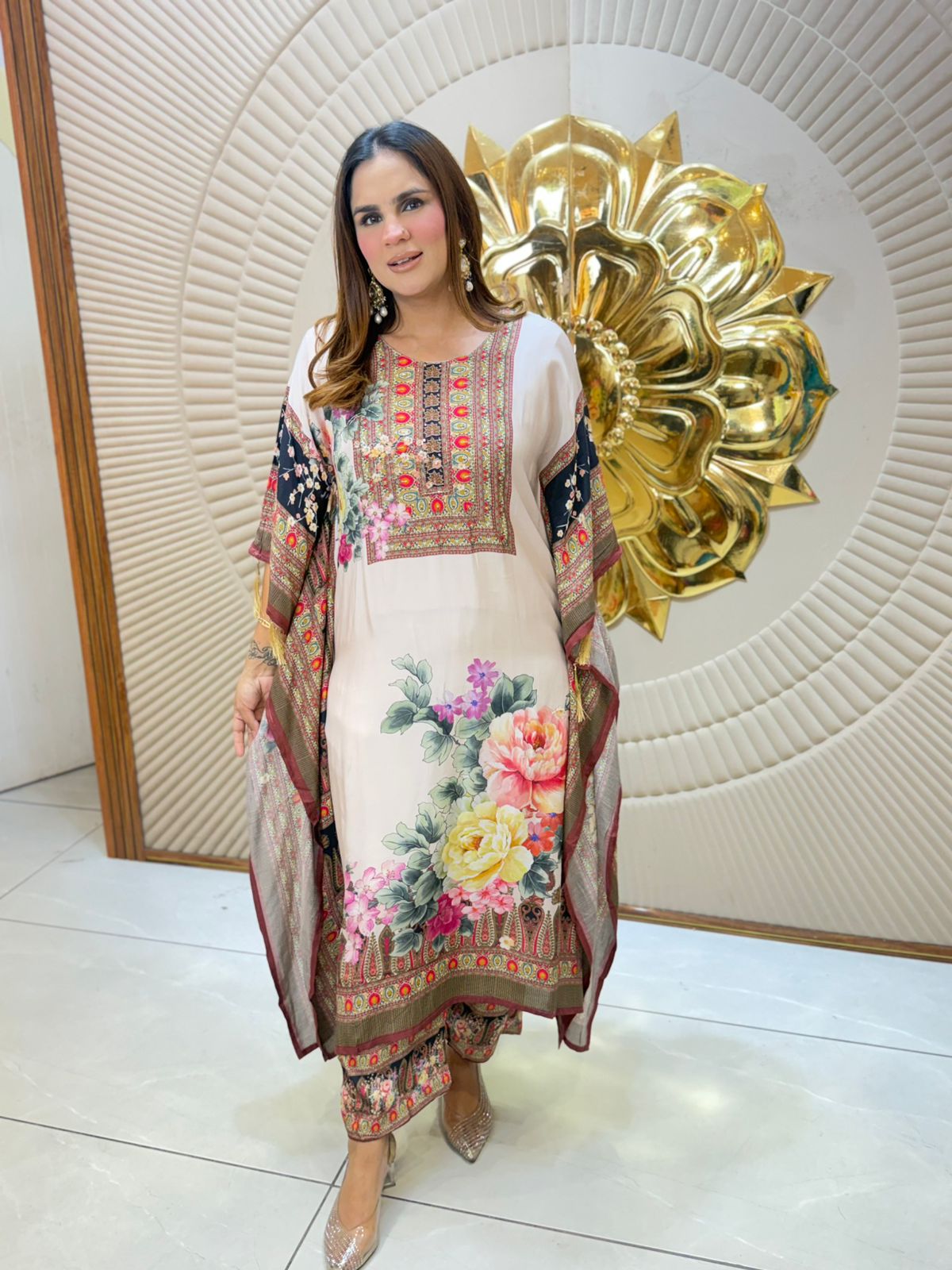 Beautiful Floral Print Kaftan Set PC3080