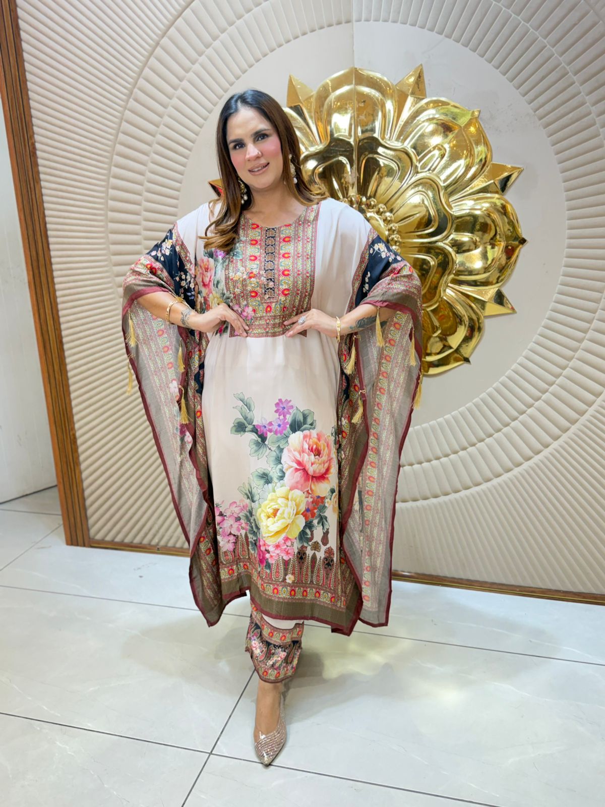 Beautiful Floral Print Kaftan Set PC3080
