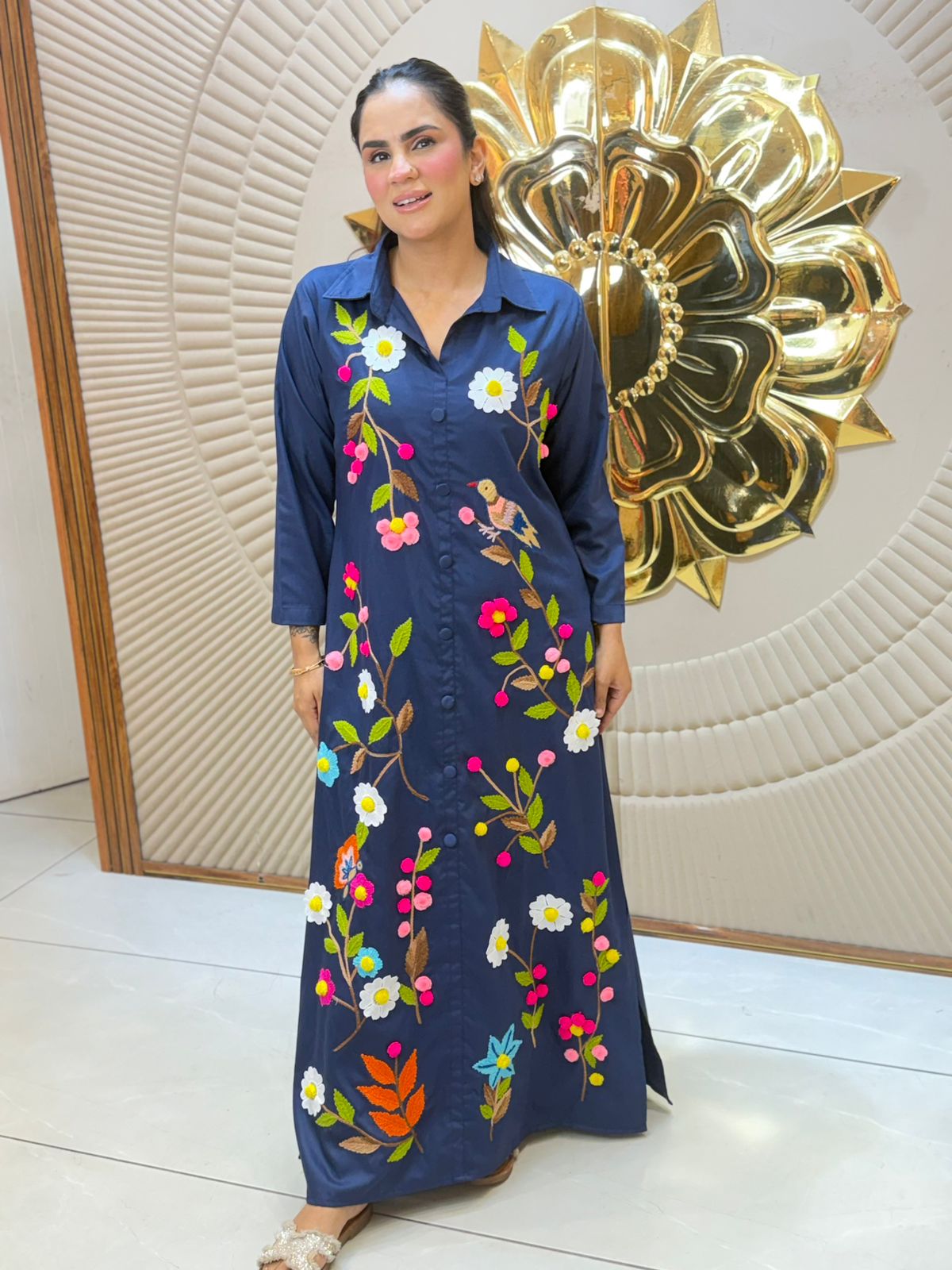 Stunning Indo Western Dress With Floral Work PC3090