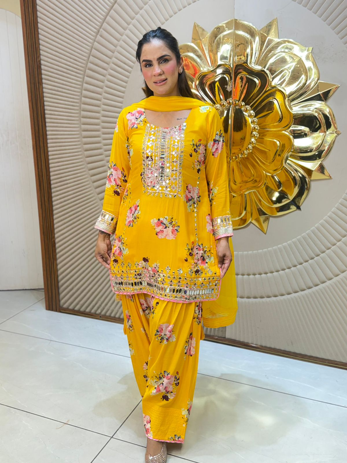 Beautiful Mirror Work Suit PC3093