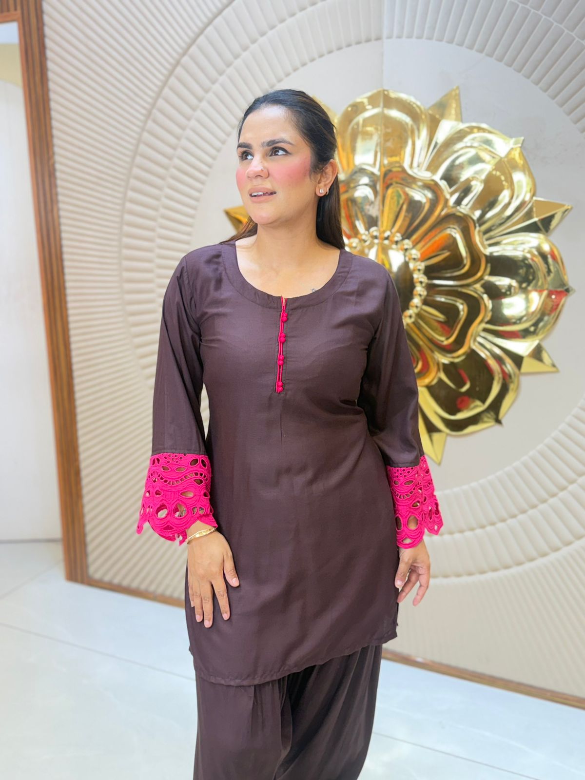Beautiful Farshi Salwar Suit With Lace Work 3103