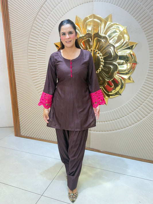 Beautiful Farshi Salwar Suit With Lace Work 3103