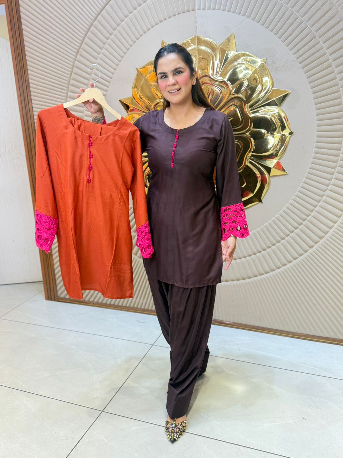Beautiful Farshi Salwar Suit With Lace Work 3103