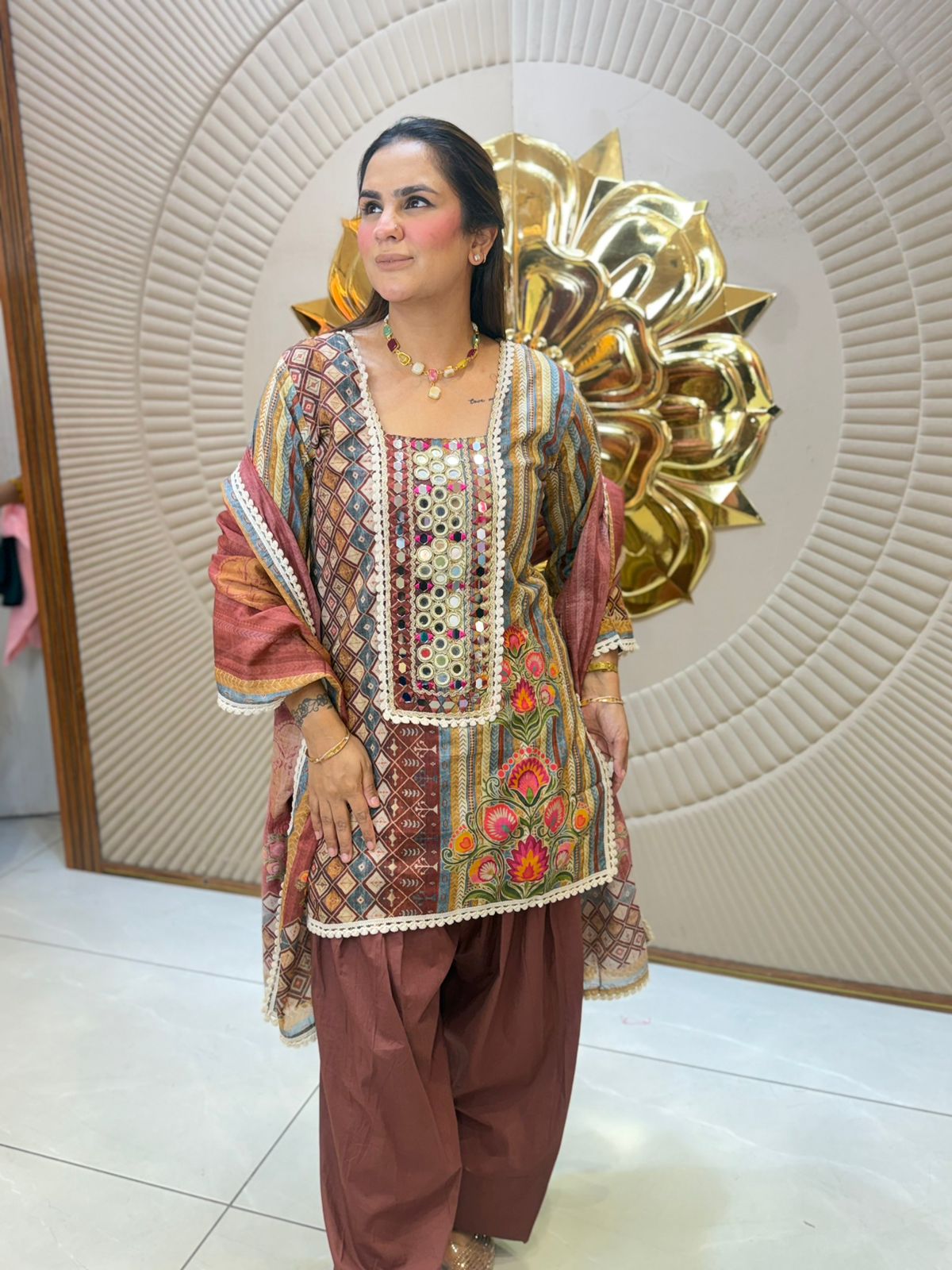 Beautiful Pattern Print Suit PC3106