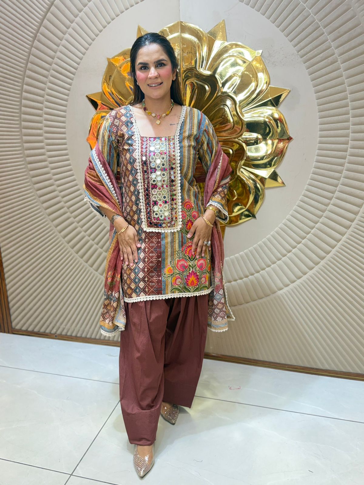 Beautiful Pattern Print Suit PC3106
