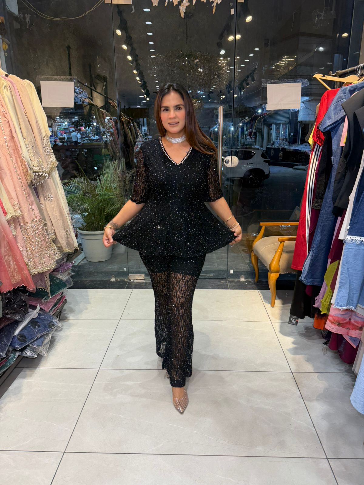 Stunning Co-Ord Set With Rhinestone PC3110