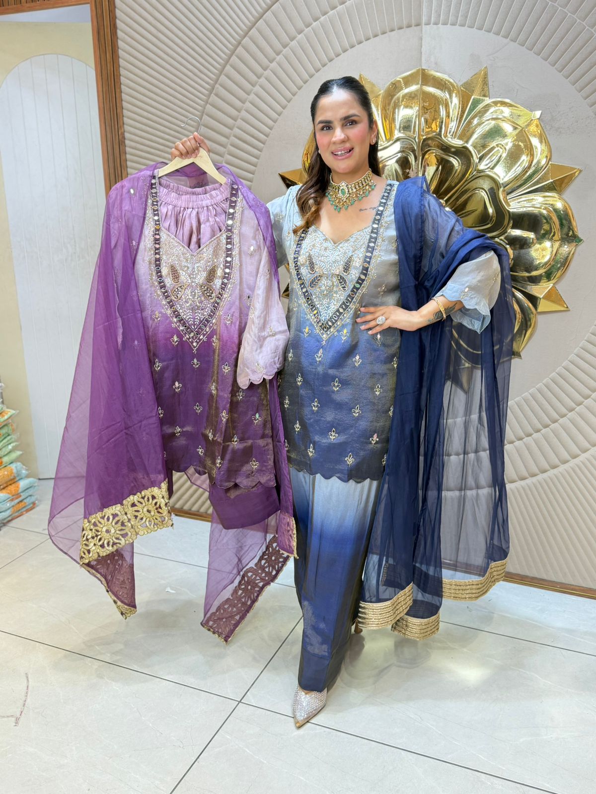 Stunning Party Wear Dual Shade Suit PC3111