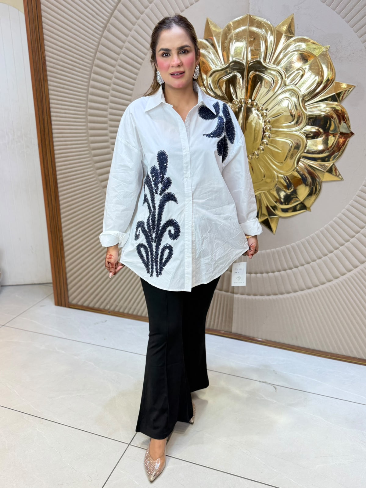 Stunning Daily Wear Shirt With Sequence Work PC3140