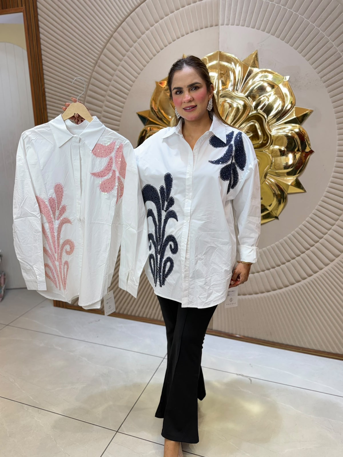 Stunning Daily Wear Shirt With Sequence Work PC3140