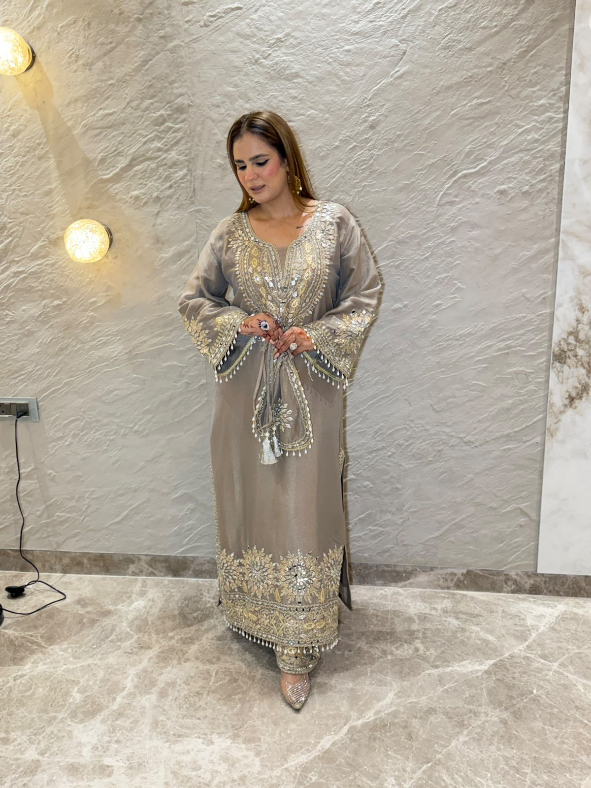 Stunning Party Wear Log Suit With Potli PC3159
