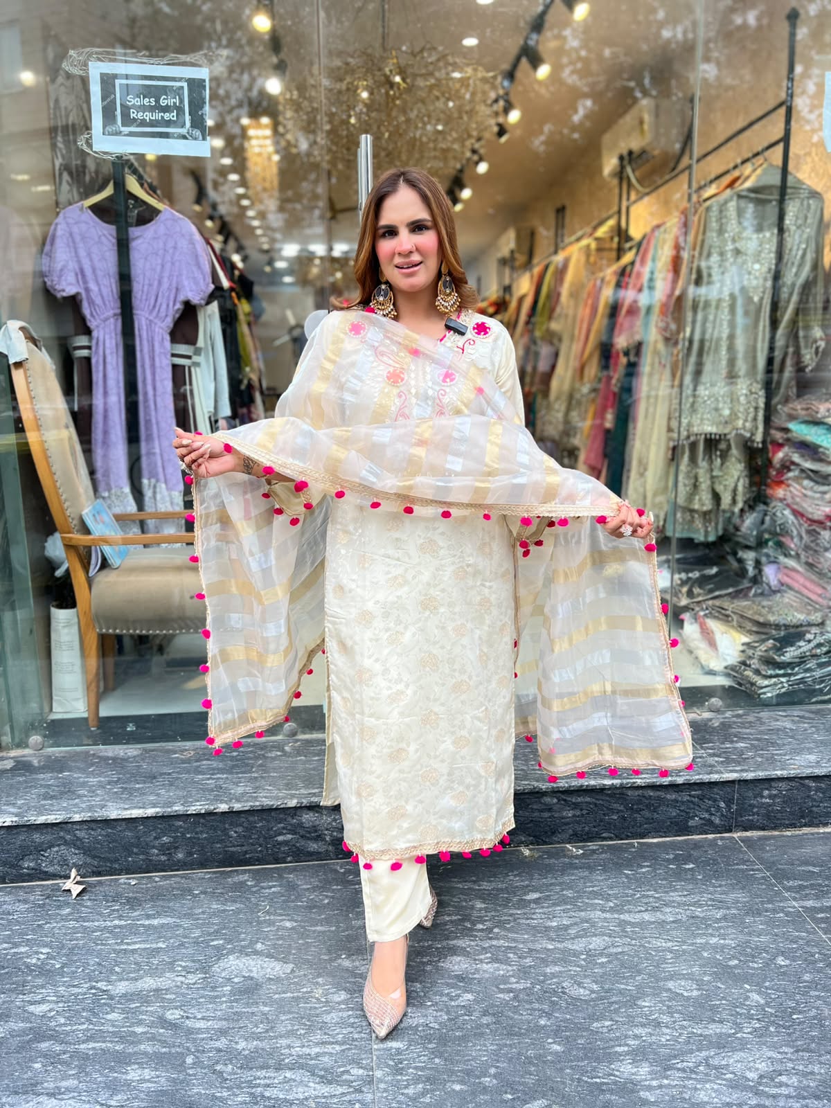 Stunning Suit With Embroidery Work PC3163