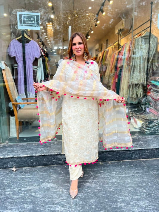 Stunning Suit With Embroidery Work PC3163