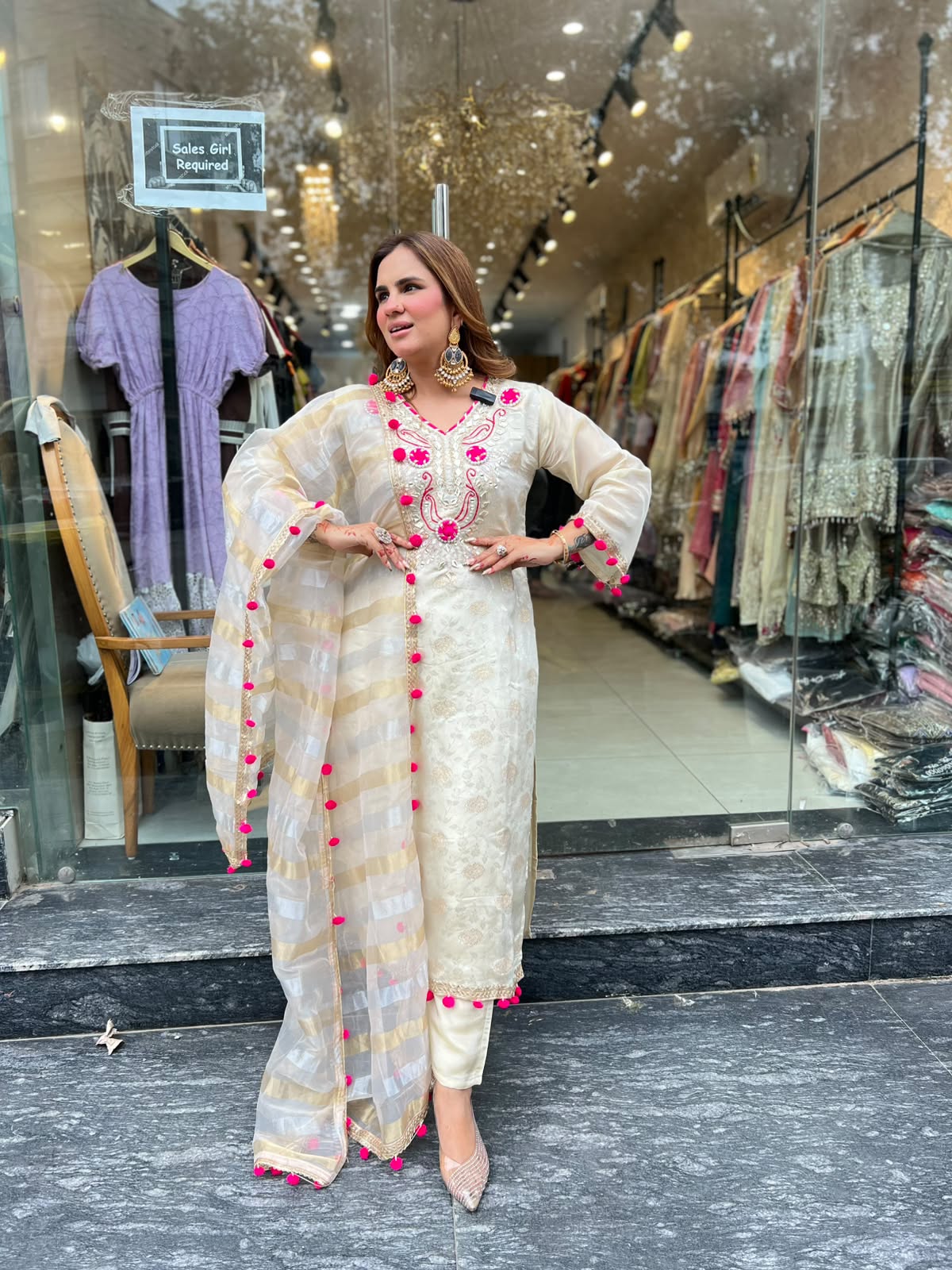 Stunning Suit With Embroidery Work PC3163