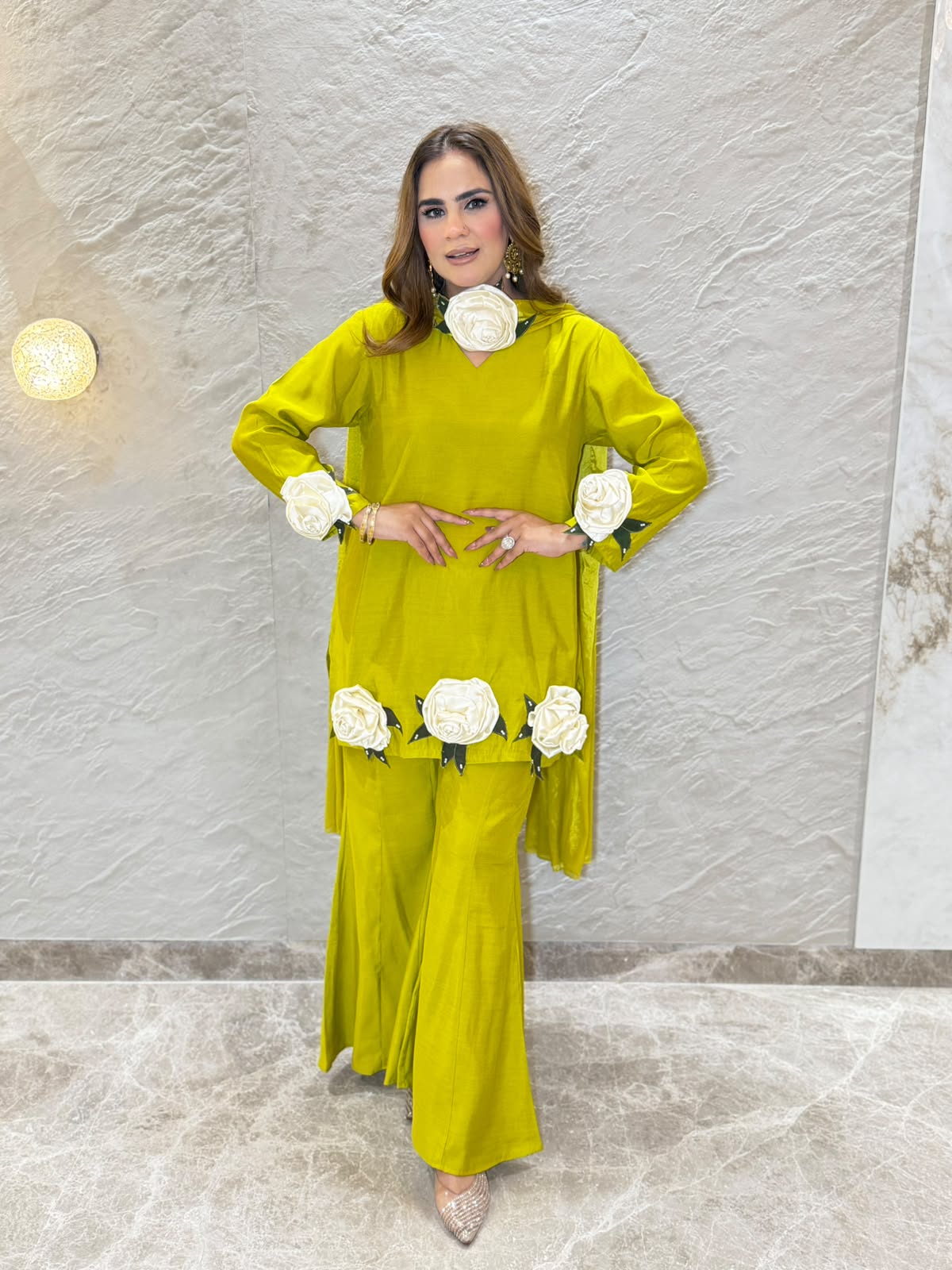 Stunning Suit with 3D Flower Work PC3177