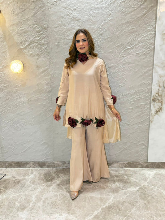 Stunning Suit with 3D Flower Work PC3177