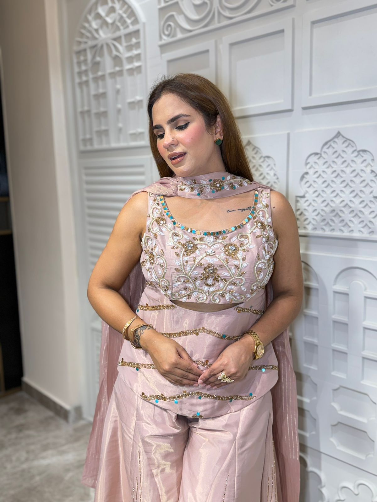Stunning 3pc Sharara Suit PC8198