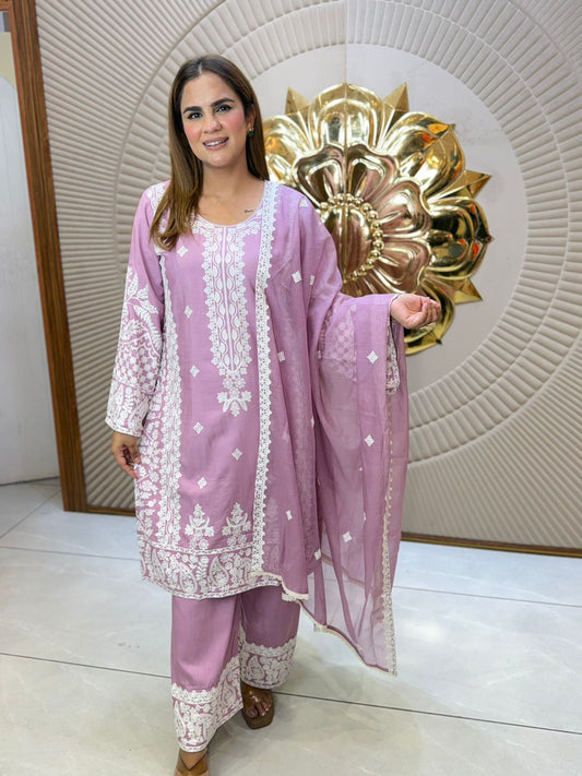 Beautiful Suit With Embroidery Work PC8205
