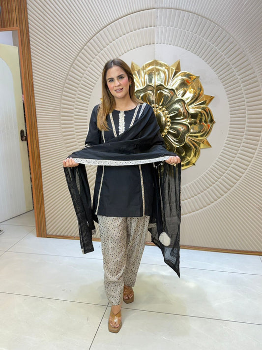 Daily Wear Suit With Lace Work PC8206