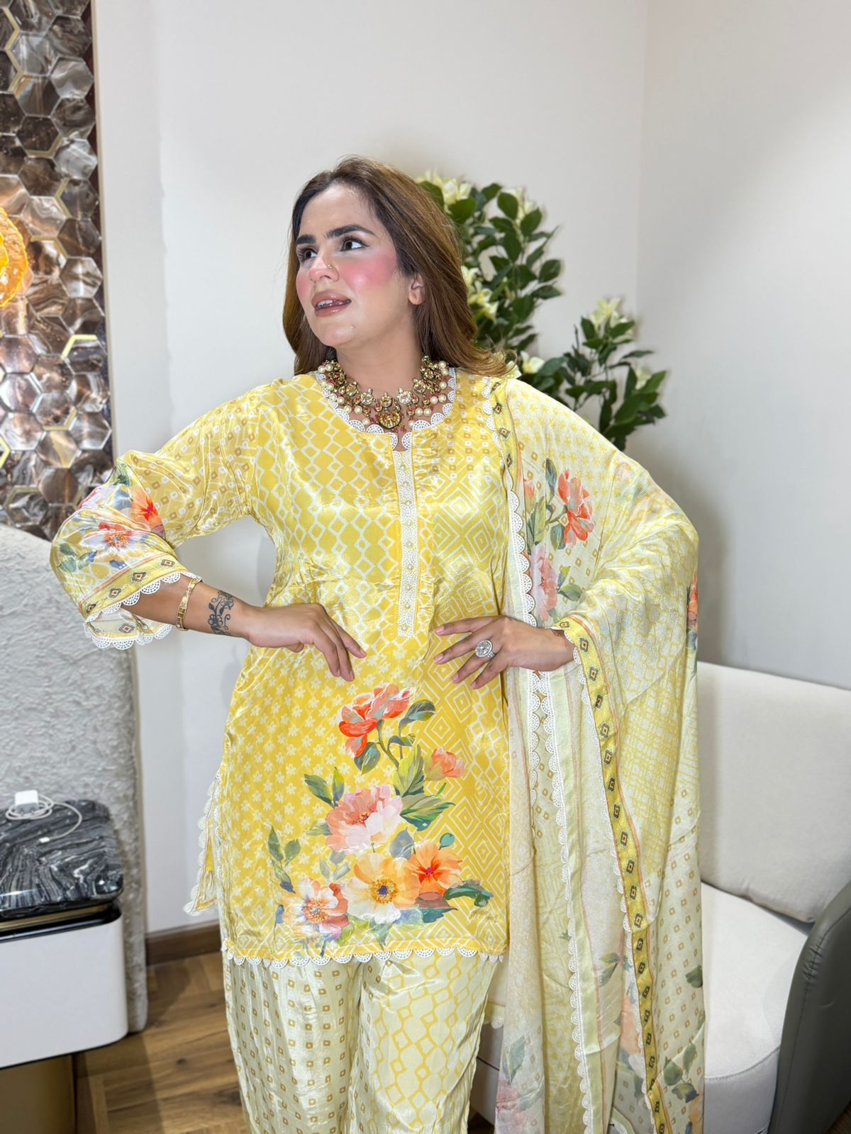Stunning Floral Print Suit PC3188