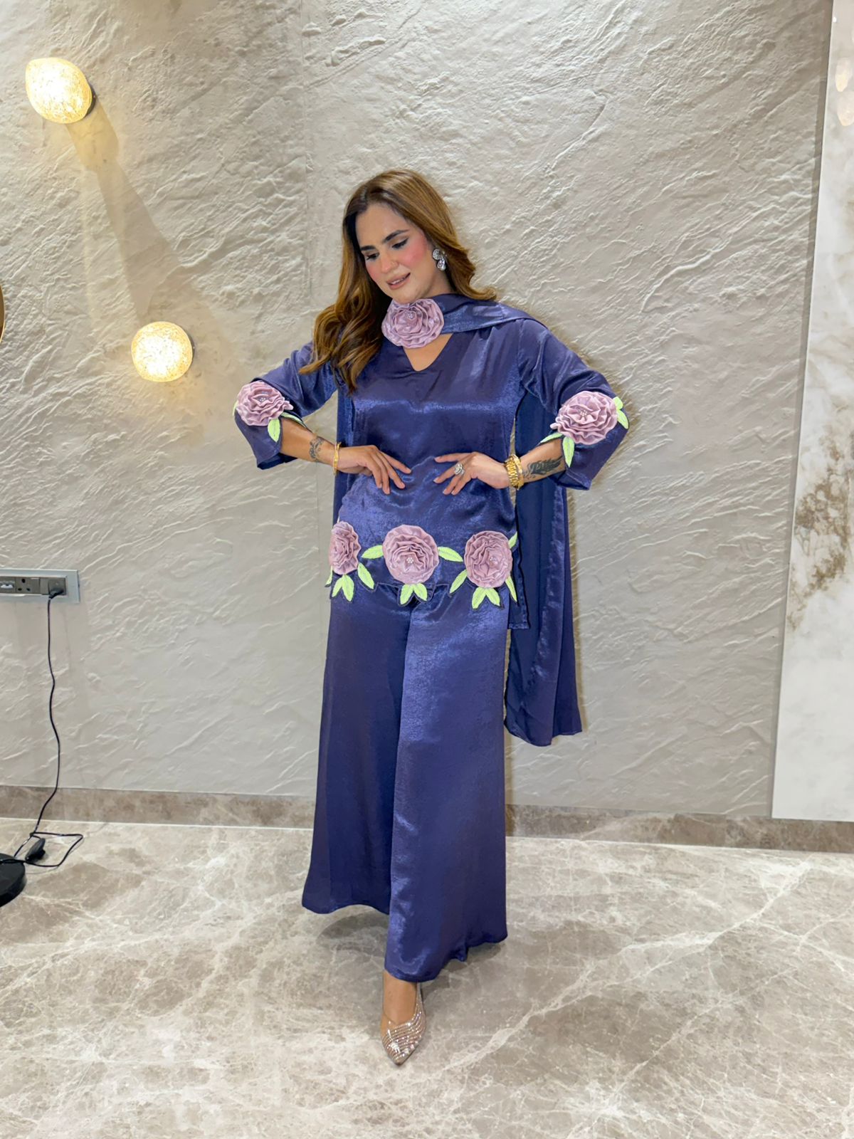 Stunning 3D Floral Suit PC3195