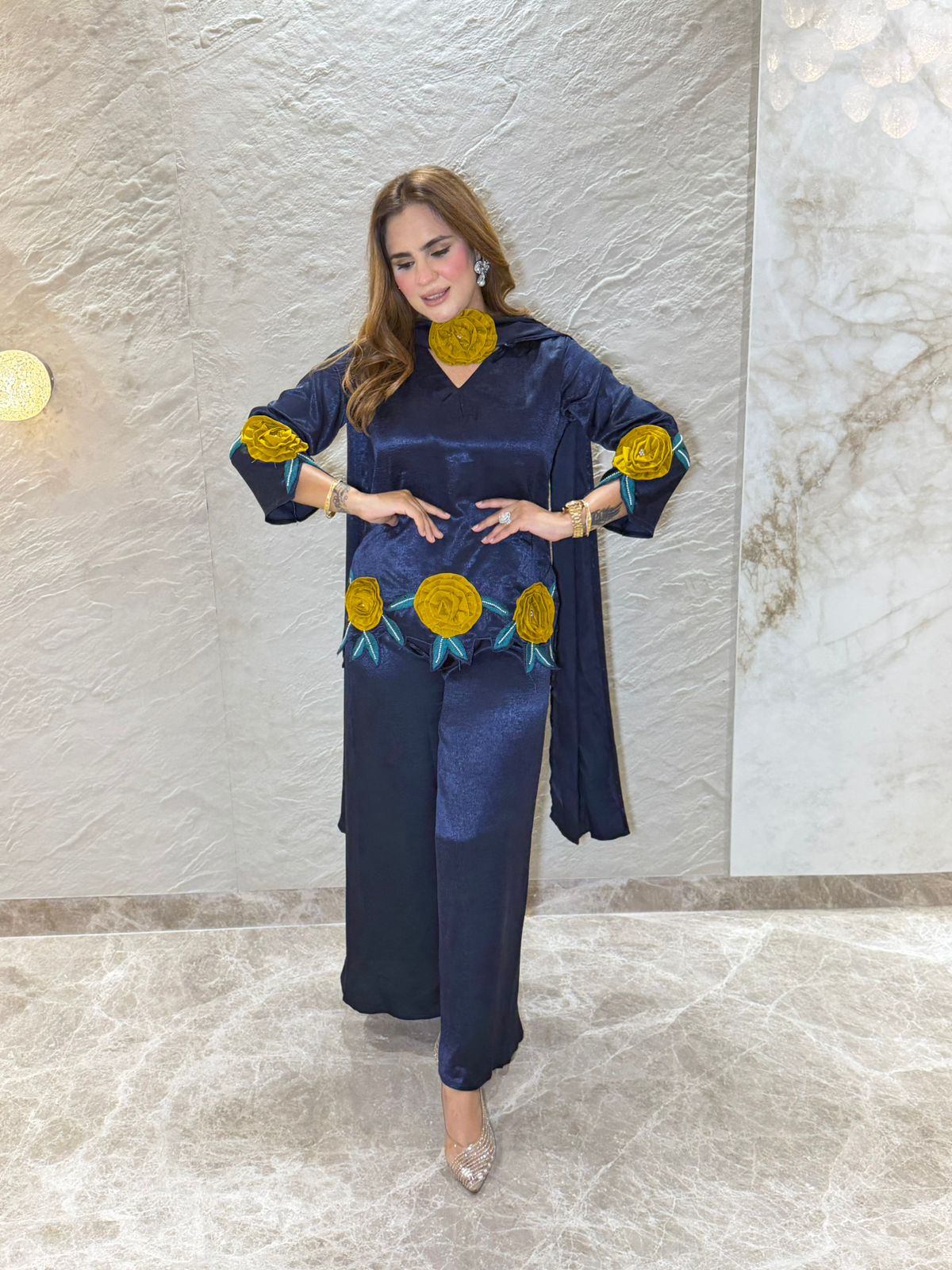 Stunning 3D Floral Suit PC3195