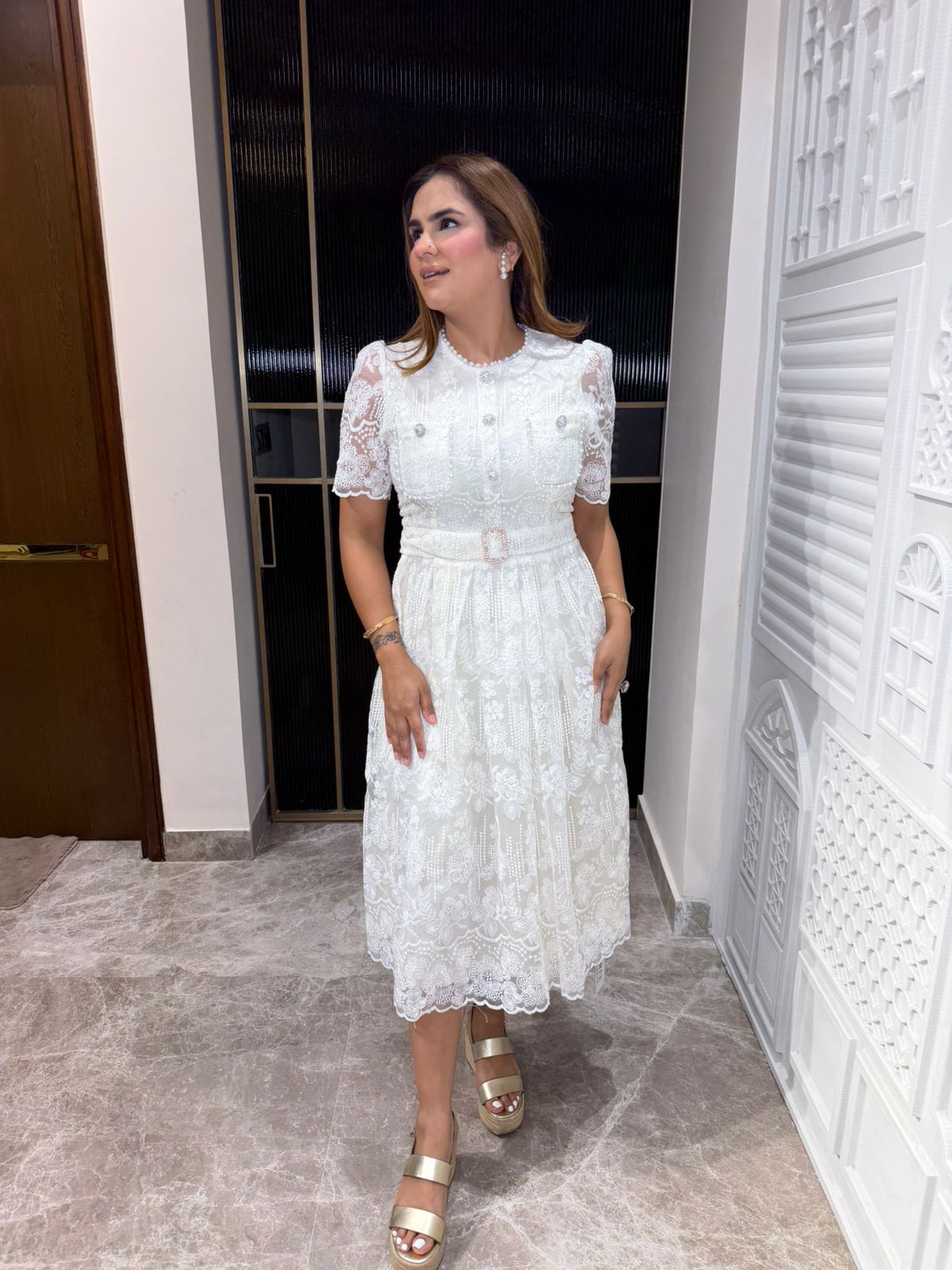 Beautiful Long Dress With Belt PC3203
