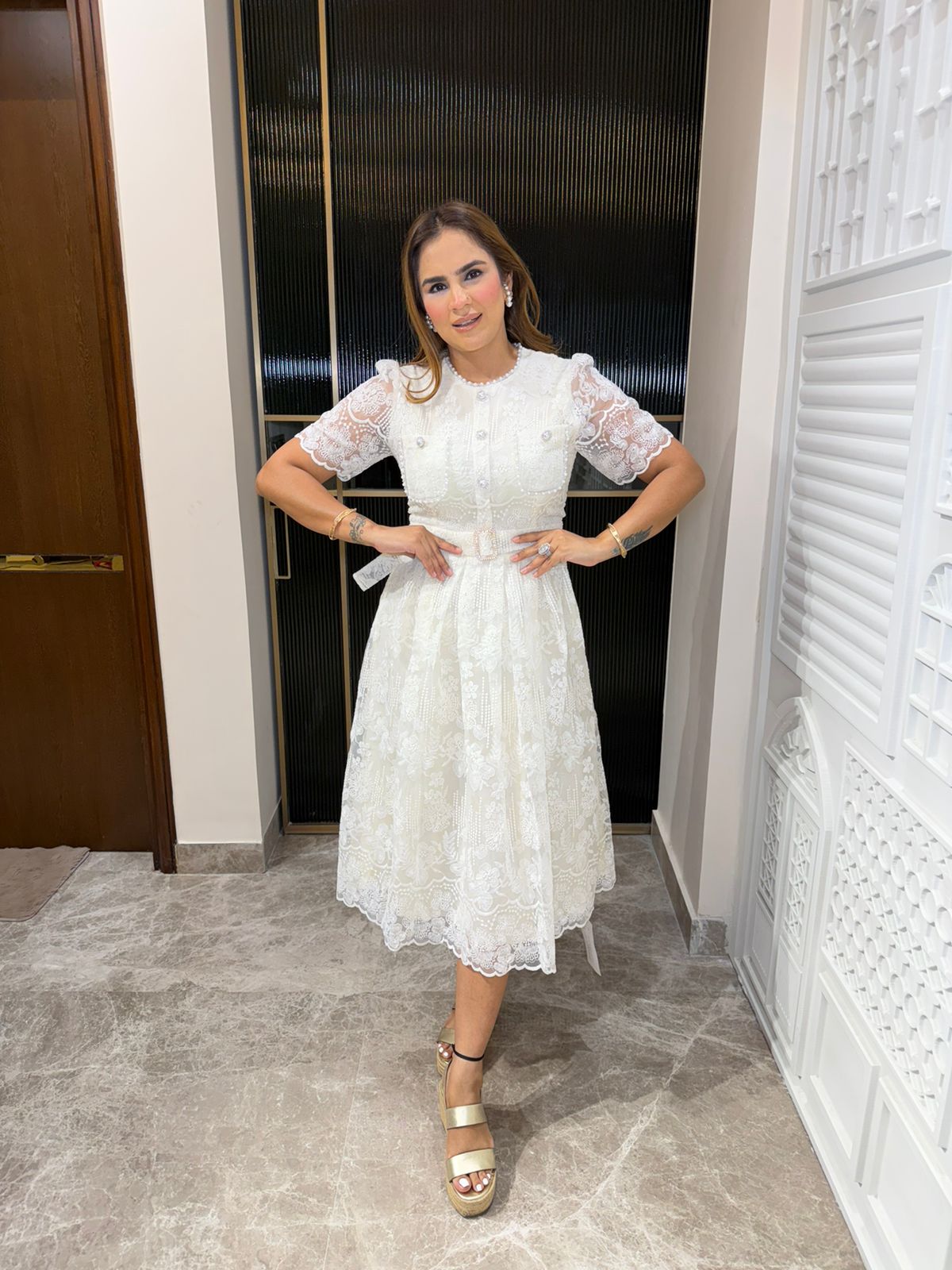 Beautiful Long Dress With Belt PC3203