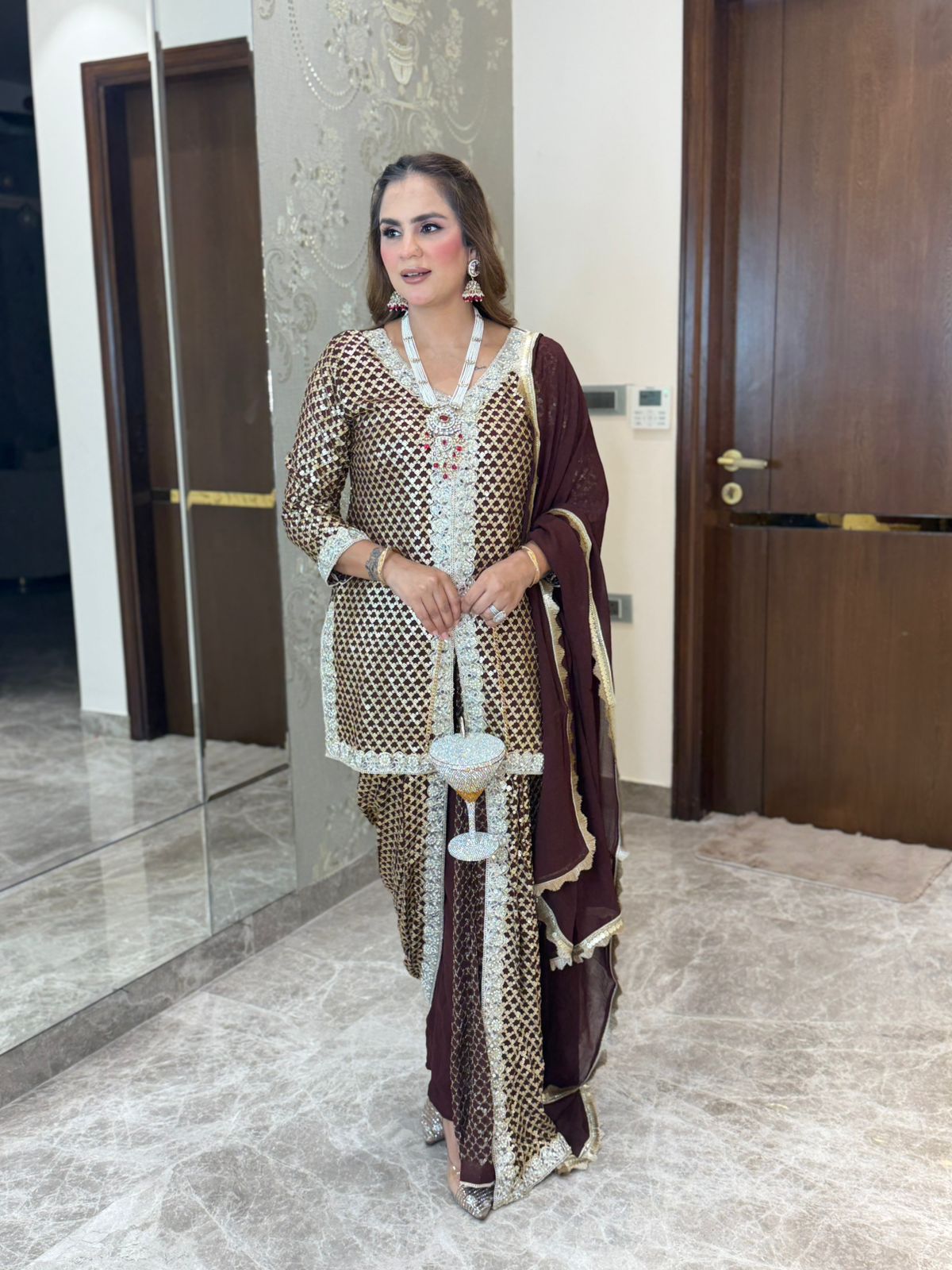 Stunning 3pc Party Wear Suit PC3205