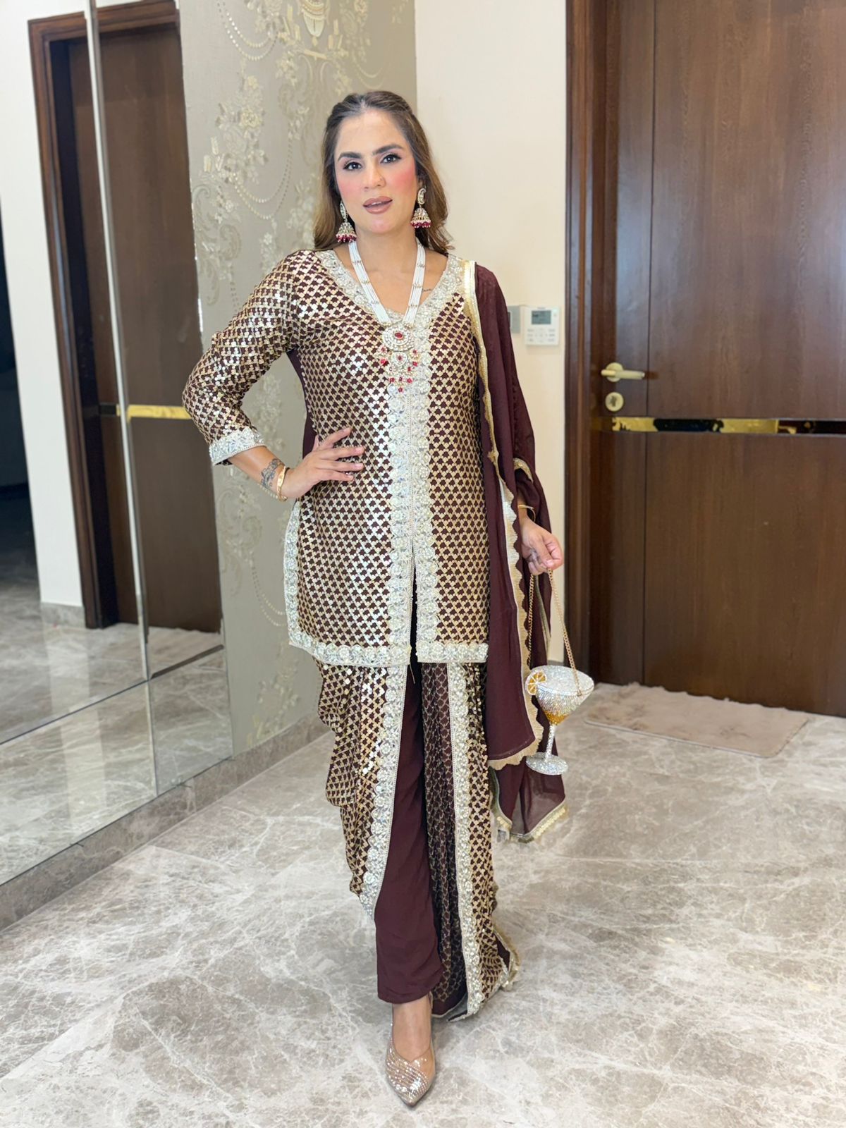 Stunning 3pc Party Wear Suit PC3205