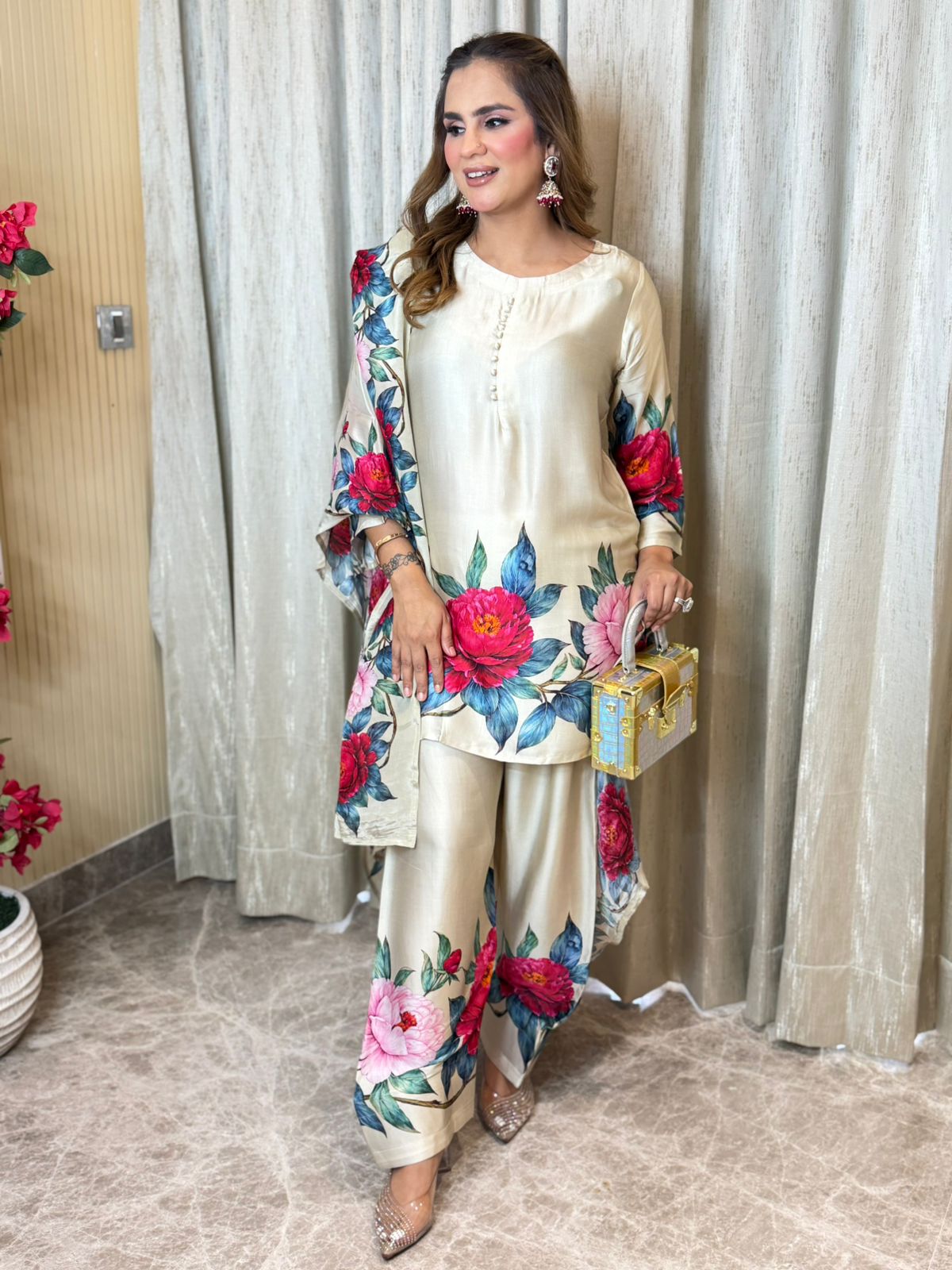 Stunning Flower Print Suit PC3208