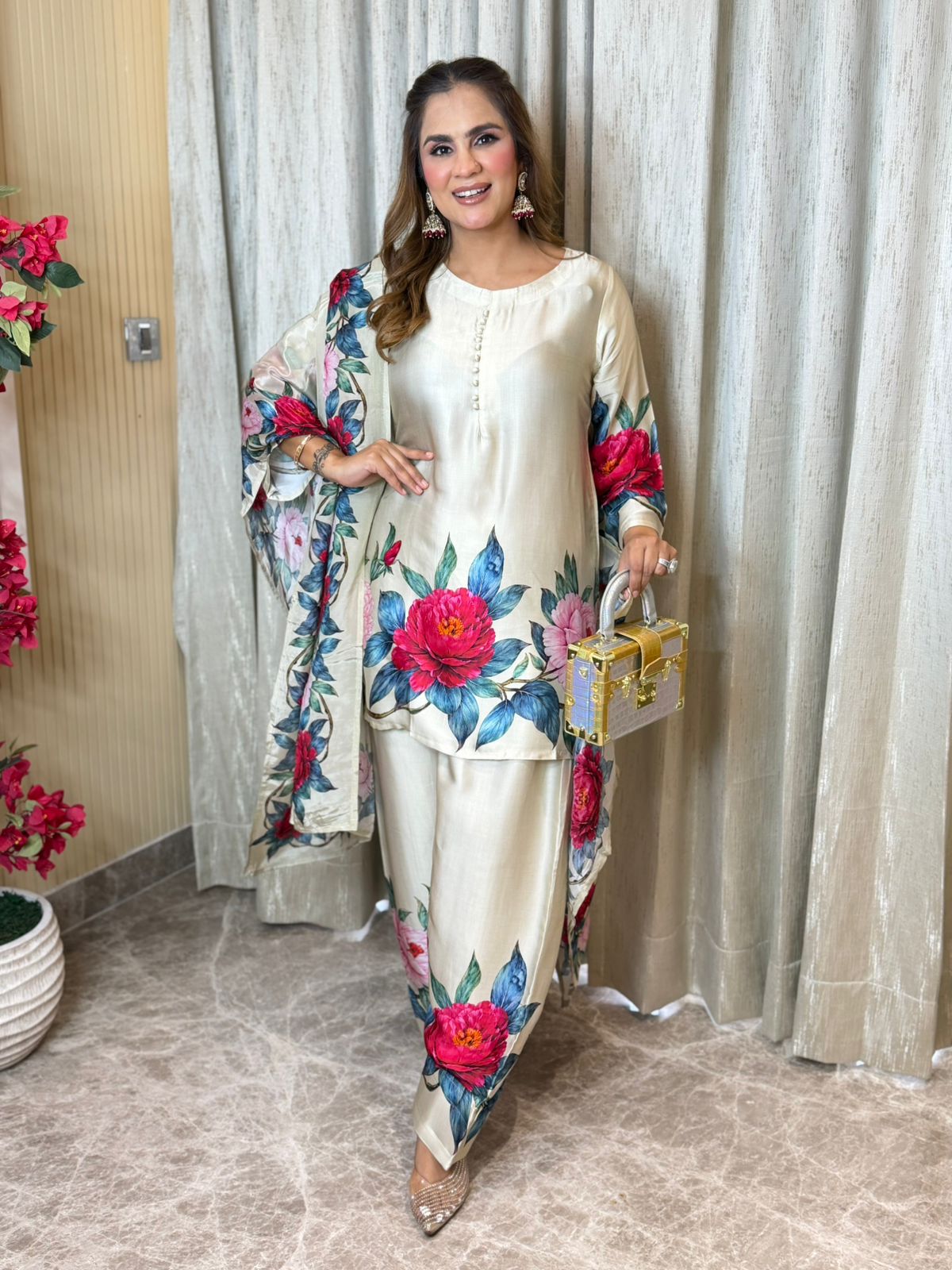 Stunning Flower Print Suit PC3208