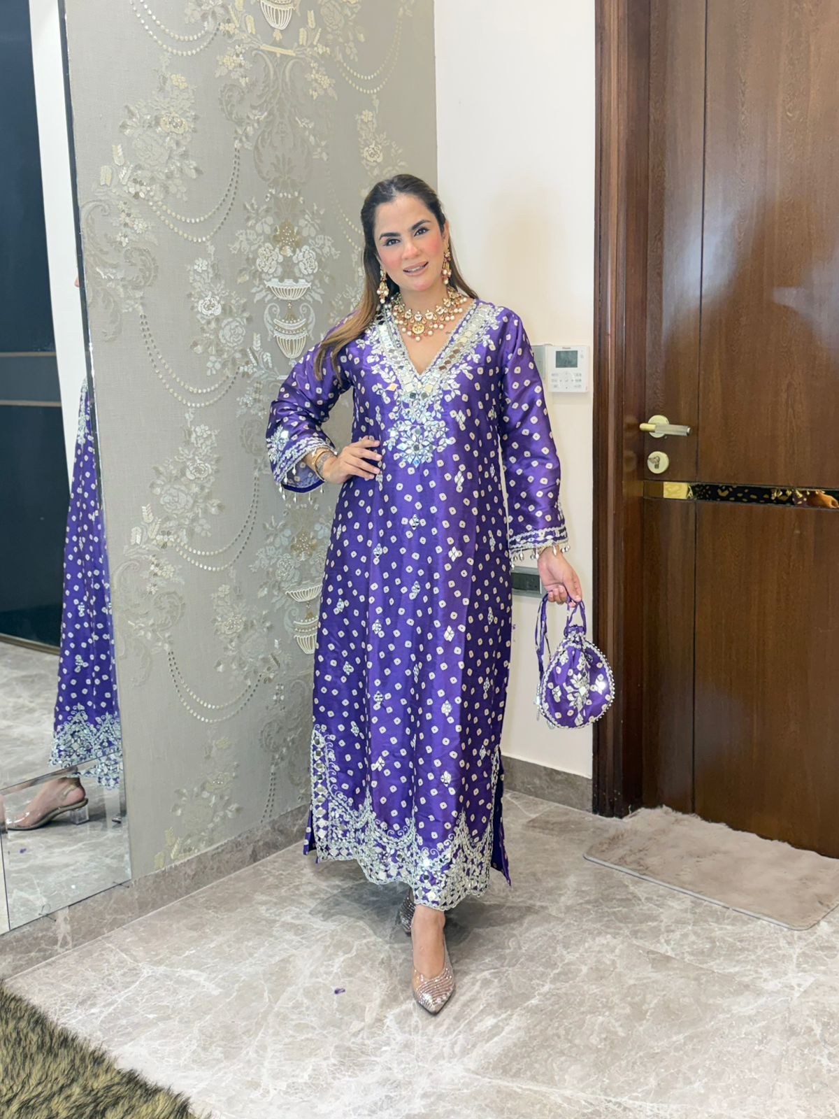 Stunning Indo-Western Dress With Potli PC3214